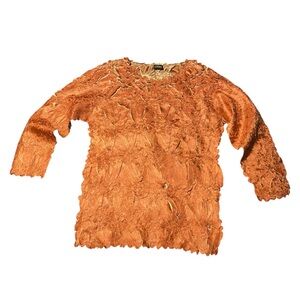 Orange Lace Long Sleeve Top